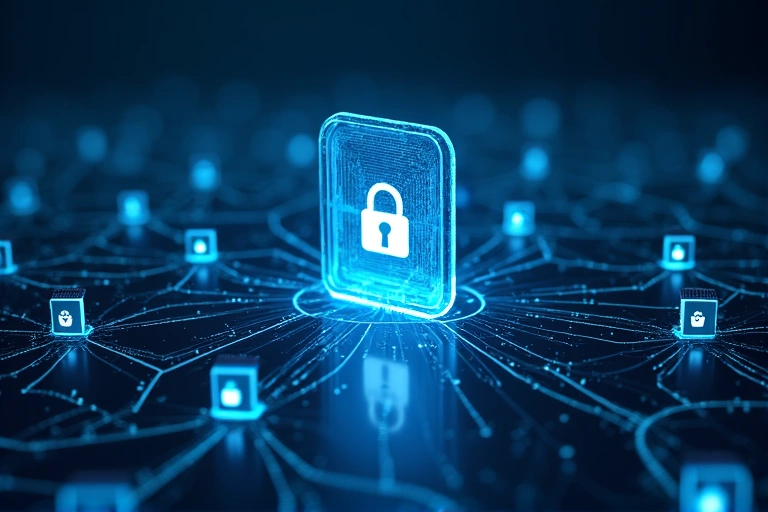 Imagine reprezentând un firewall digital sau securitate cibernetică